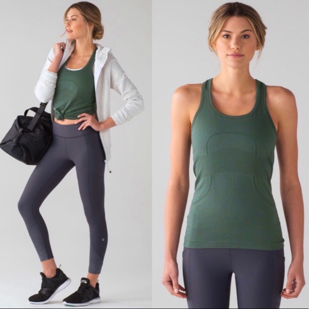 Lululemon Swiftly Tech Racerback Tank Top Dark Forest Green size 4